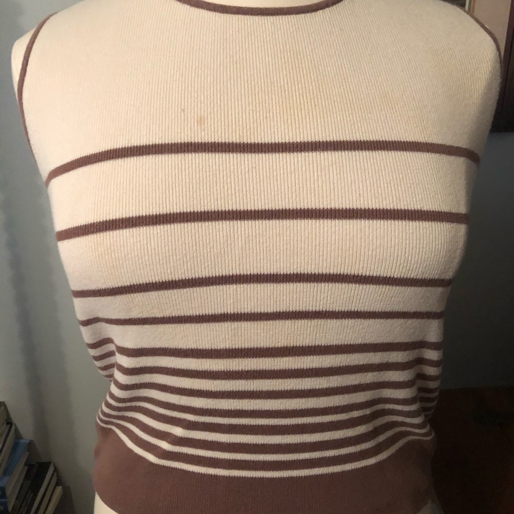 Beige multi-stripe sweater